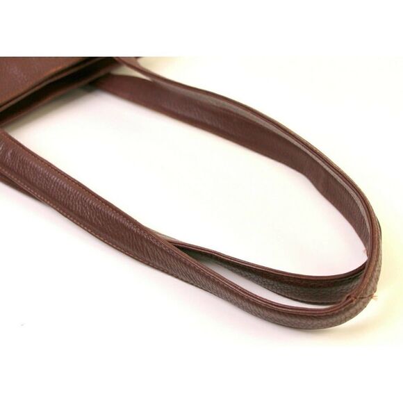 VINTAGE ORVIS PEBBLED BROWN GENUINE LEATHER TOTE SHOULDER BAG HANDBAG PURSE - Picture 7 of 9